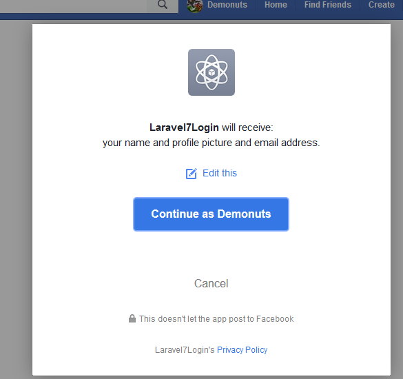 laravel facebook login with socialite